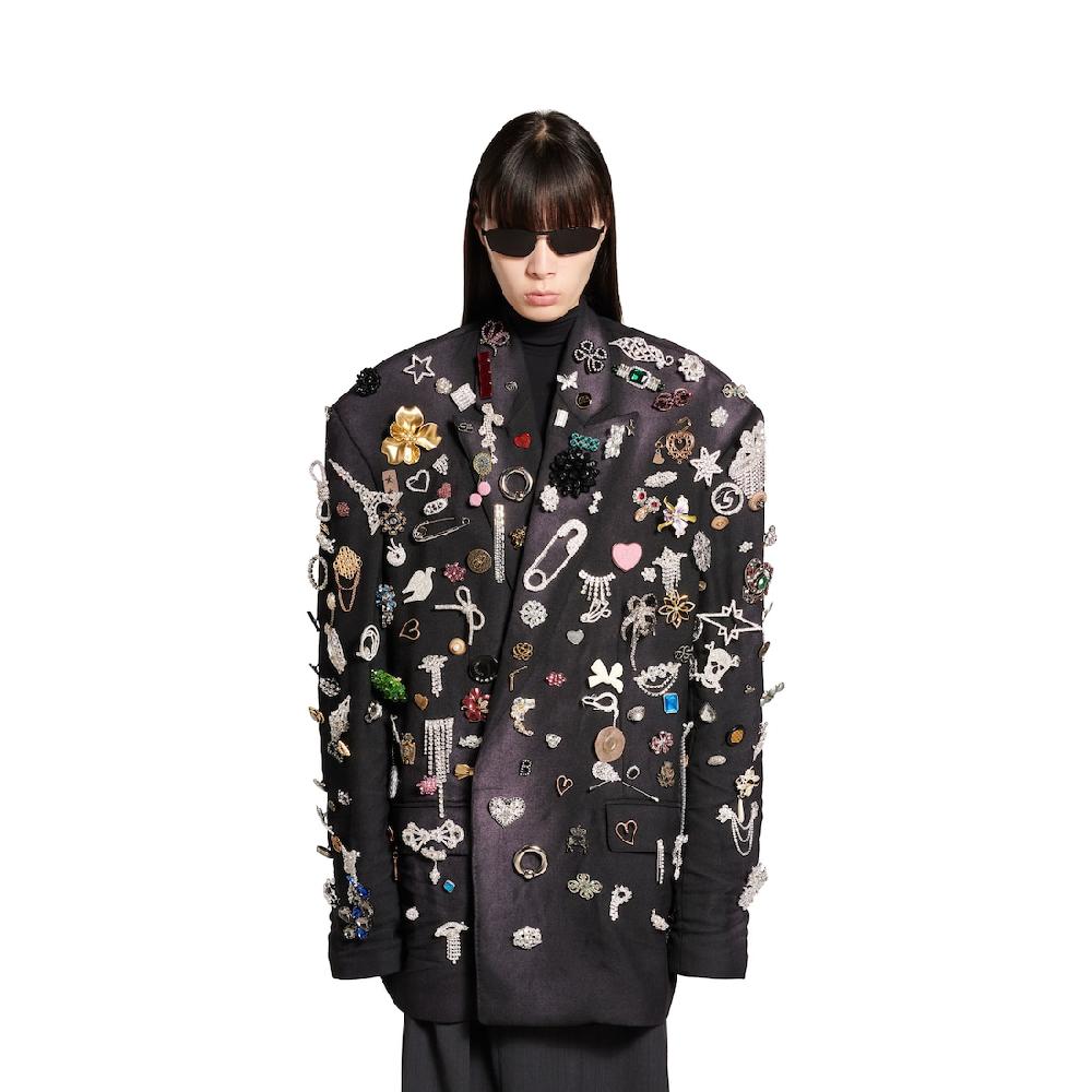Balenciaga Chaqueta Sastre Brooches Para Mujer En Negro