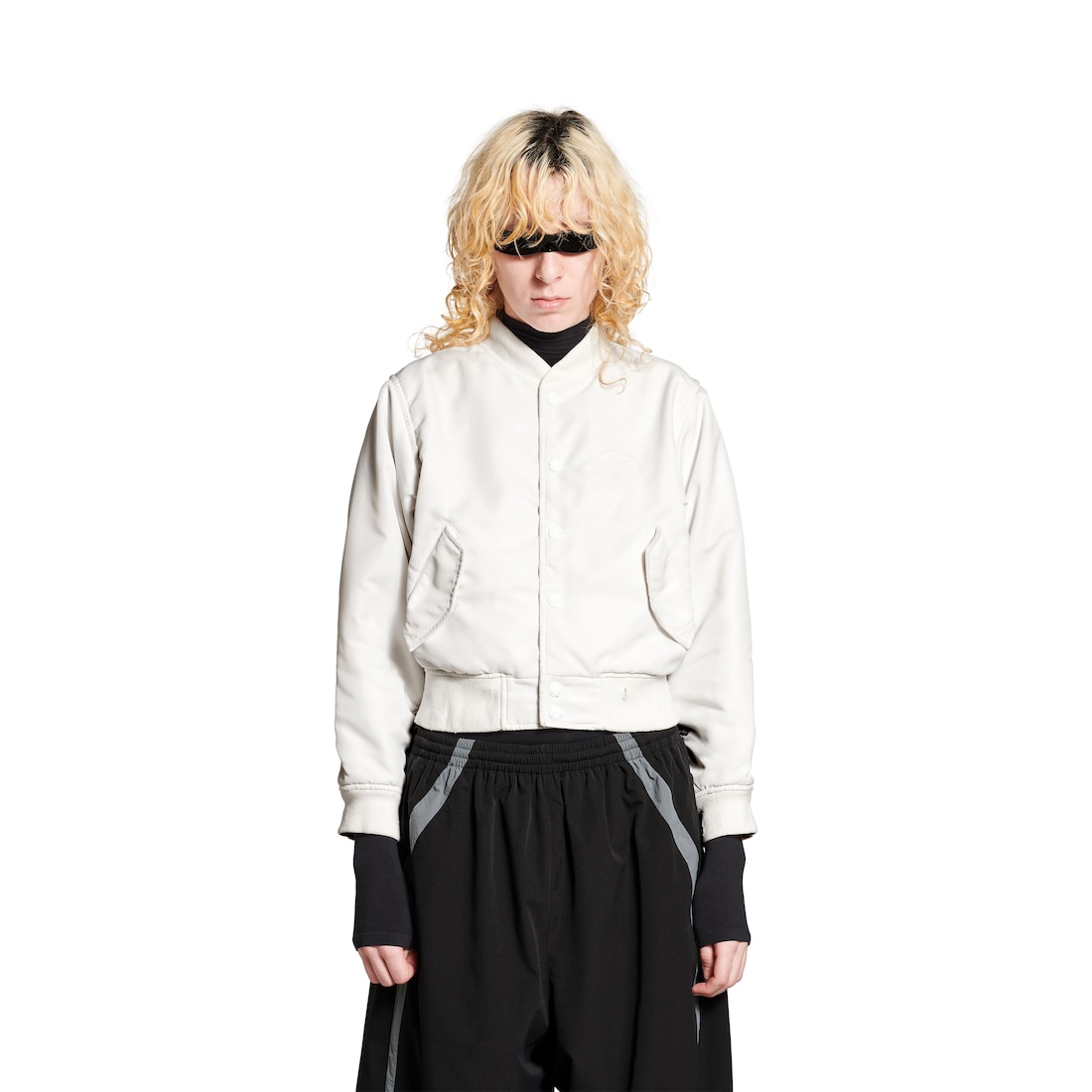 Balenciaga Chaqueta Shrunk Varsity Loop Sports Icon Para Mujer En Blanco
