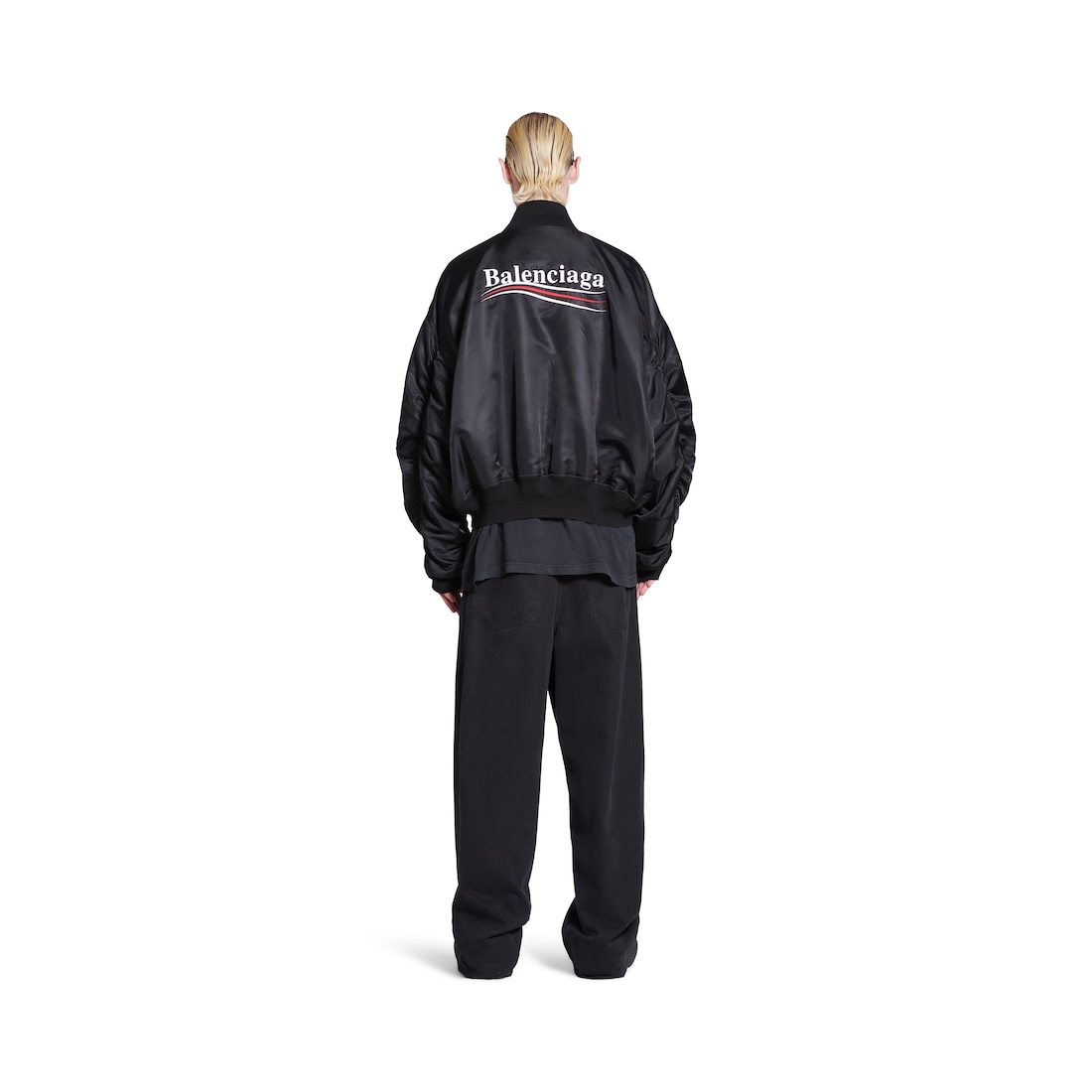 Balenciaga Chaqueta Varsity Political Campaign En Negro