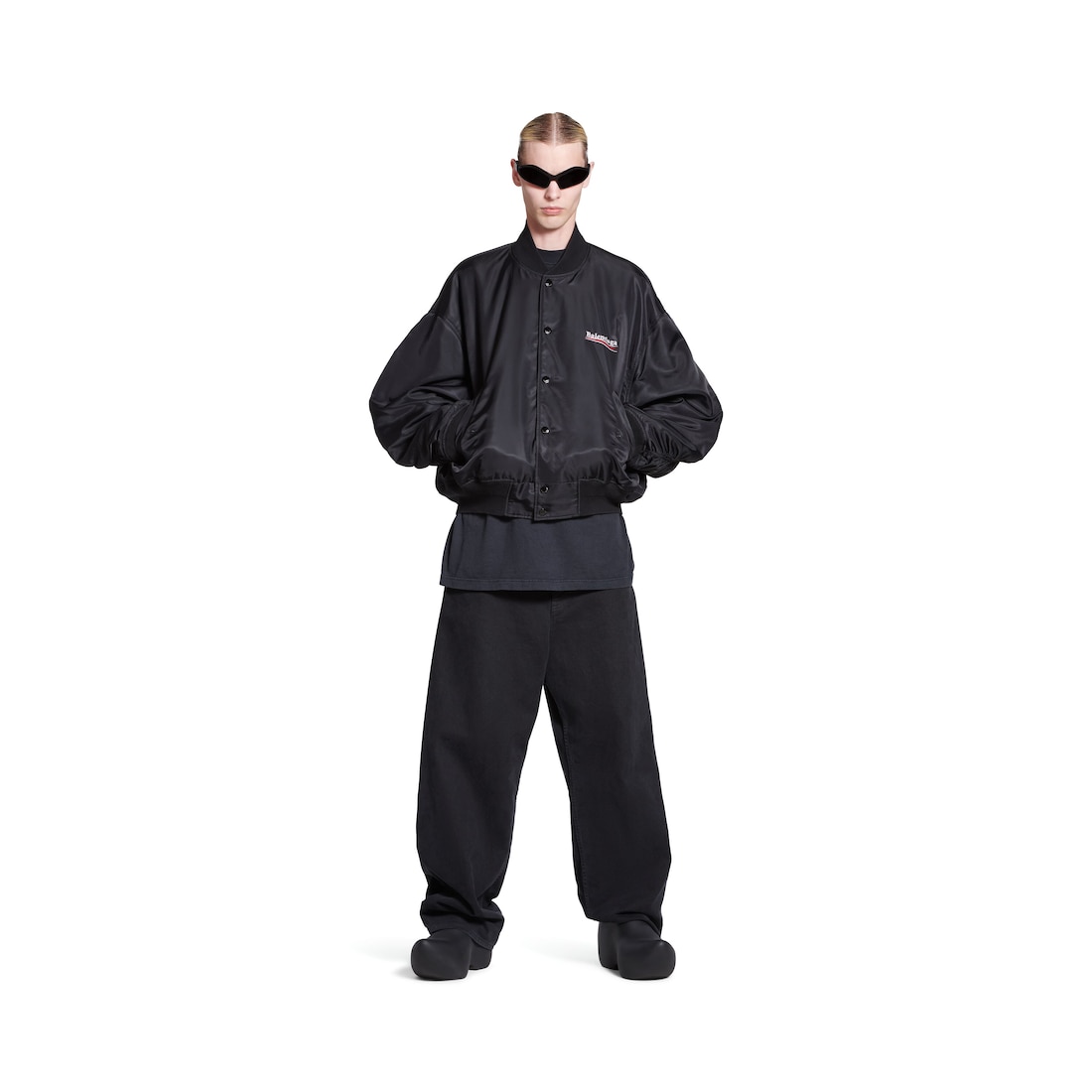 Balenciaga Chaqueta Varsity Political Campaign en Negro