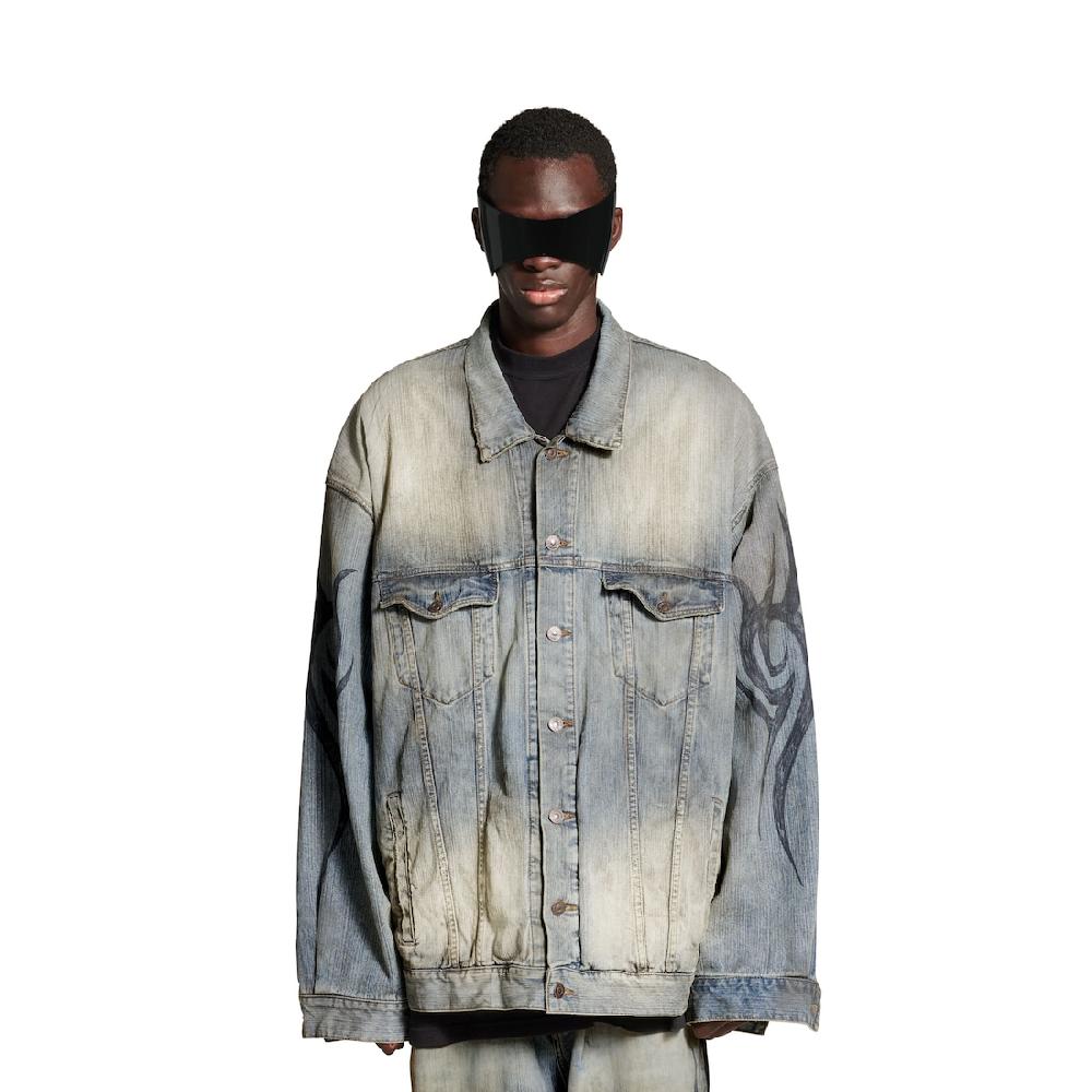 Balenciaga Chaqueta Y2k Oversized Para Hombre En Azul Claro