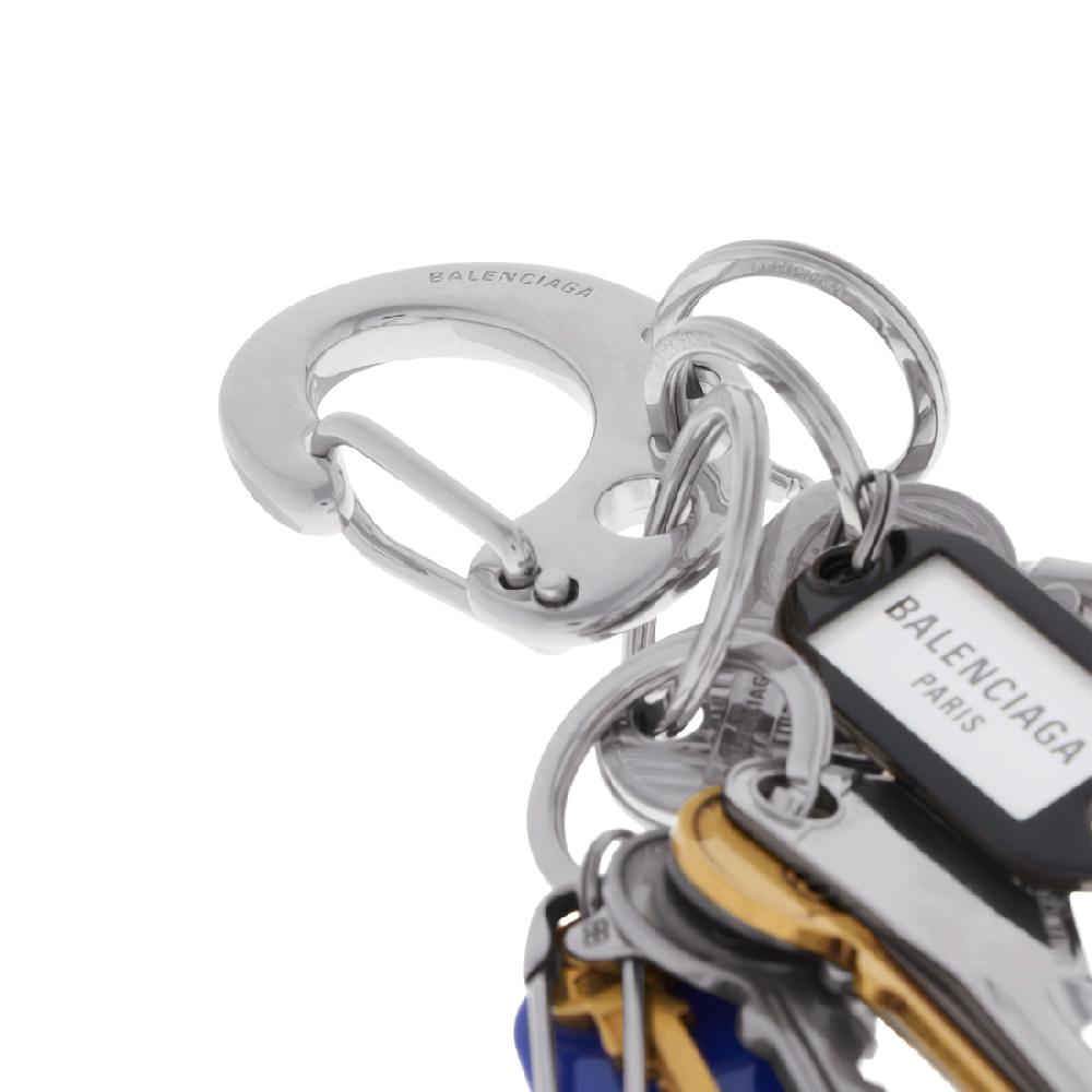 Balenciaga Charm Para Bolso/llavero Old School En Plata Antigua/oro Antiguo/negro/azul