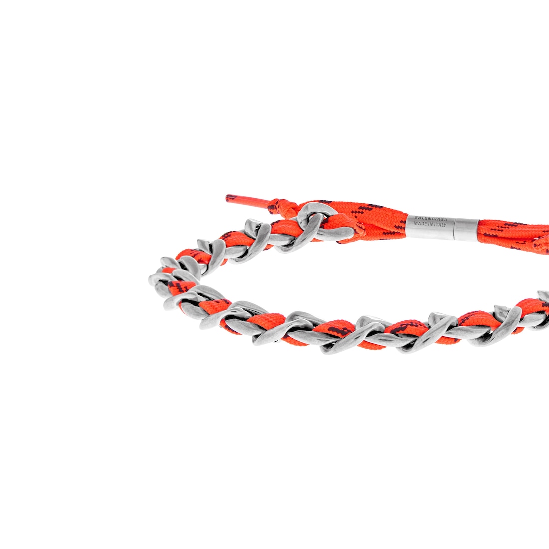 Balenciaga Choker Malibu Gourmette En Plata Antigua/naranja Neón