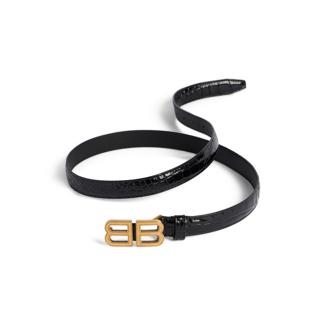 Balenciaga Cinturón Bb Hourglass Thin Para Mujer En Negro