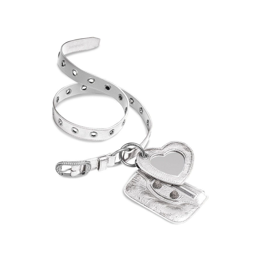 Balenciaga Cinturón Con Abalorios Le Cagole Metalizado Con Estrás Para Mujer En Plateado