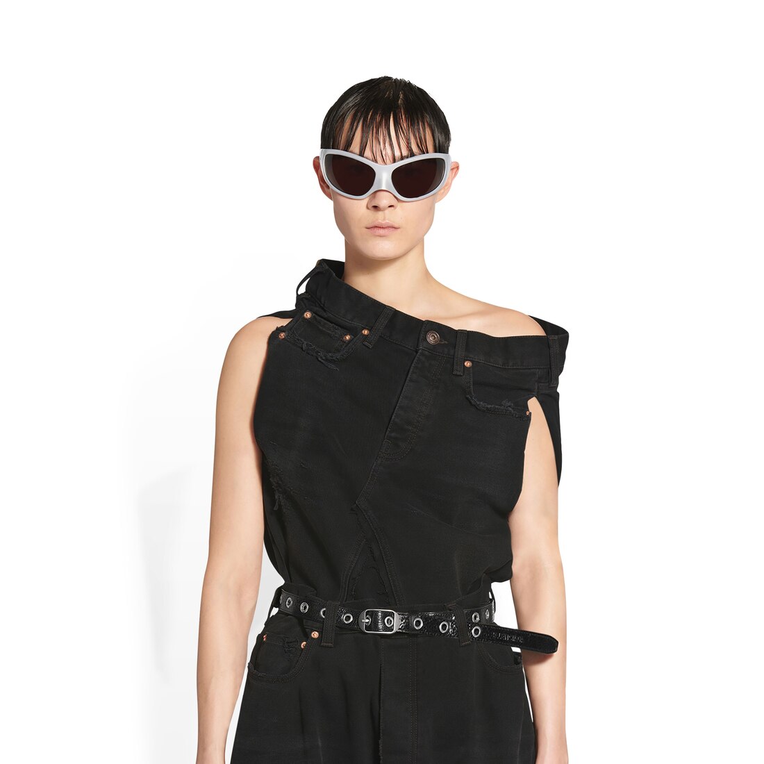 Balenciaga Cinturón Con Tachuelas Le Cagole Para Mujer En Negro