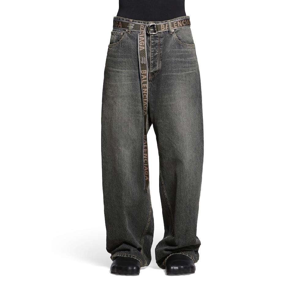 Balenciaga Cinturón D Ring Para Hombre En Verde Oscuro