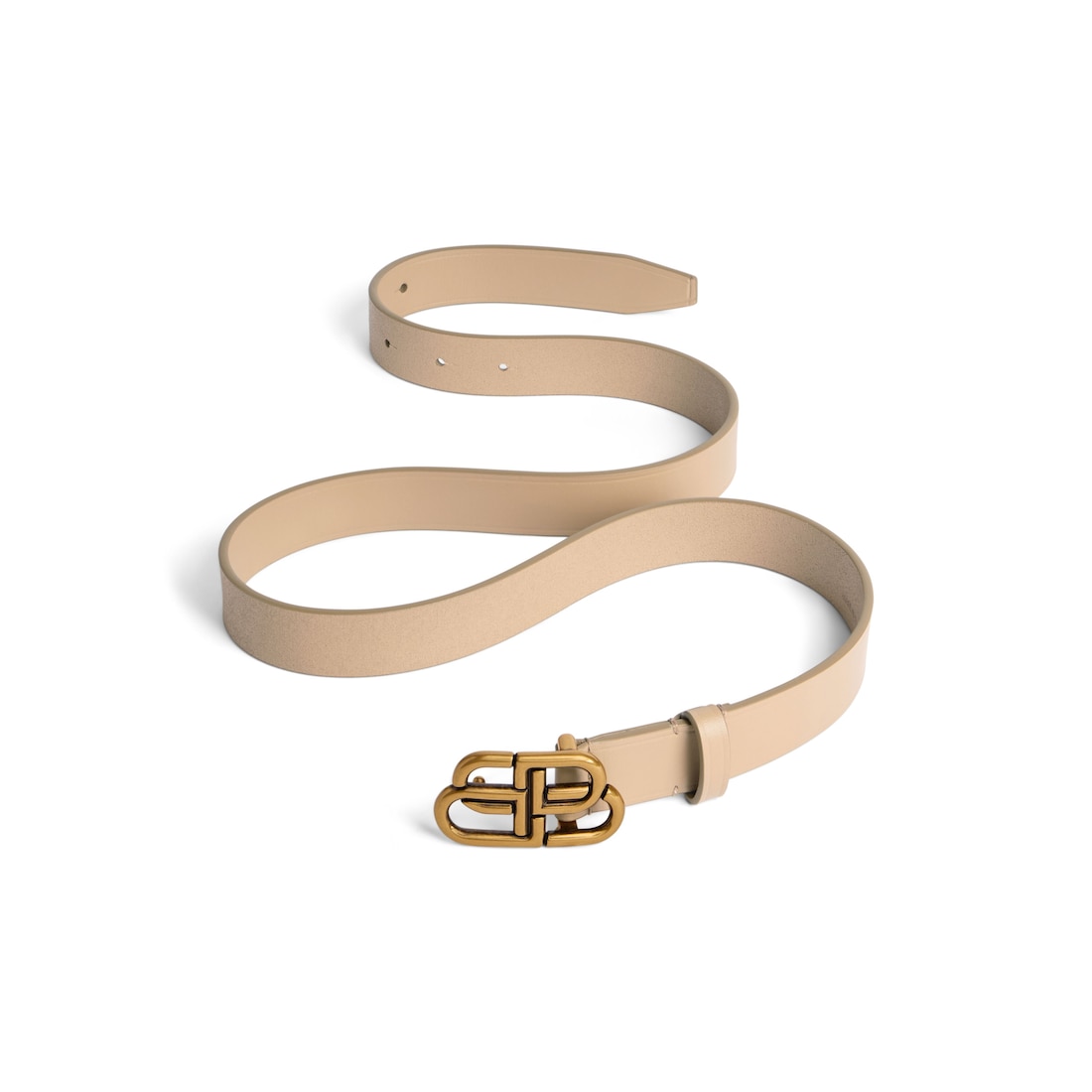 Balenciaga Cinturón Fino Bb Para Mujer En Café Con Leche