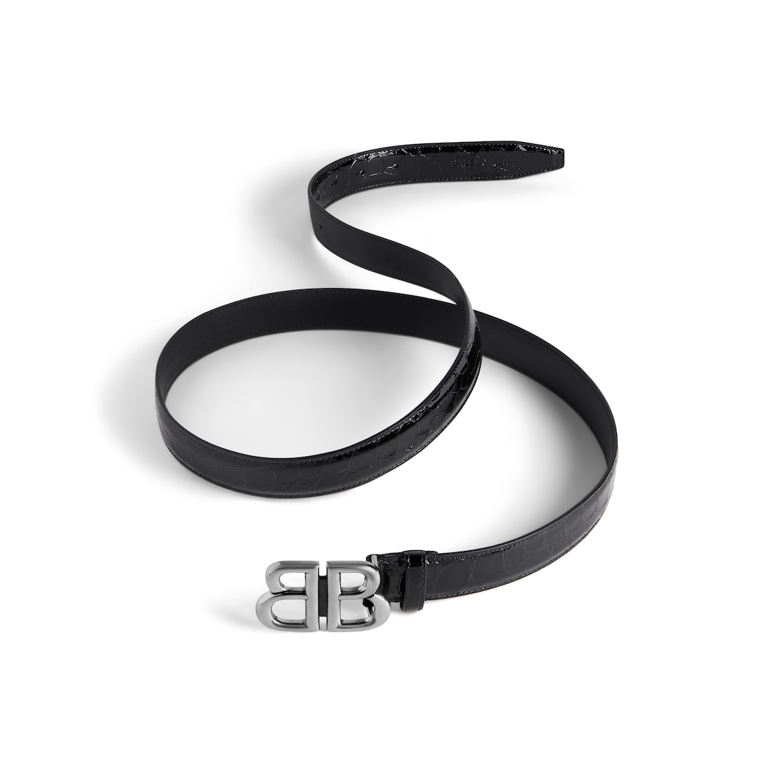 Balenciaga Cinturón Monaco Estampado Cocodrilo Para Mujer En Negro