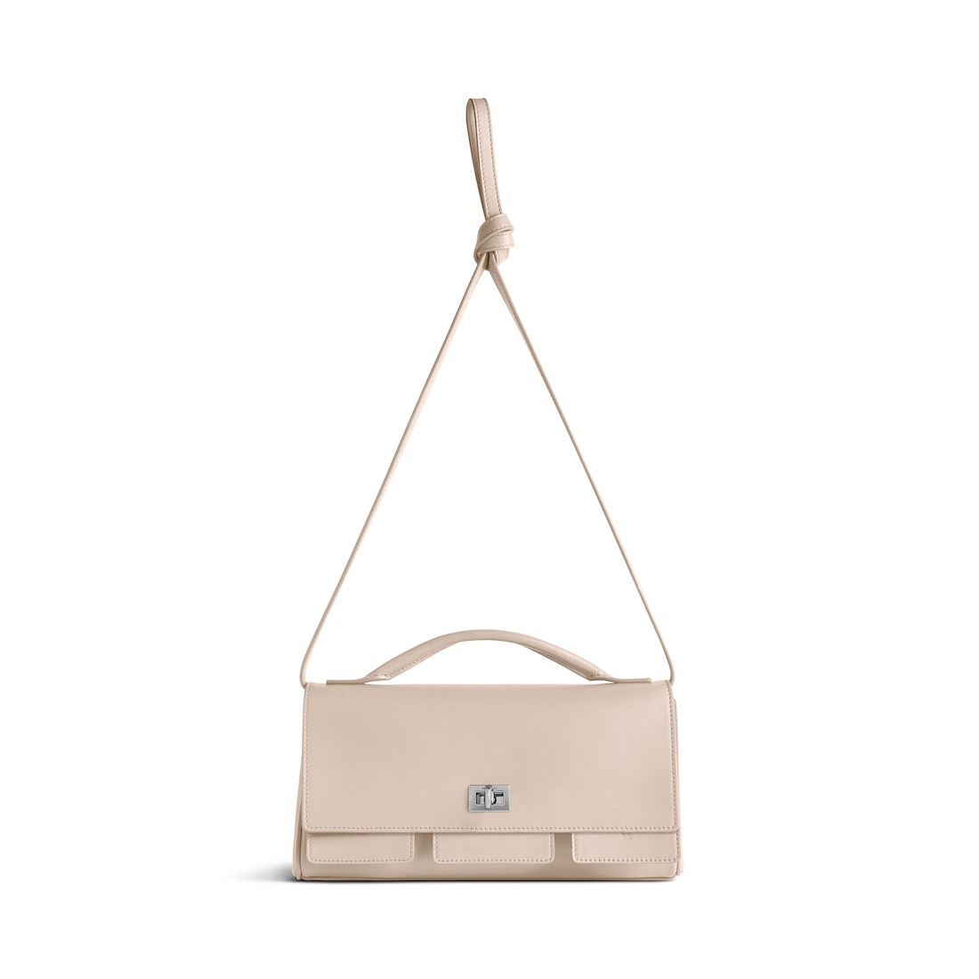 Balenciaga Clutch Bel Air Pequeño Con Correa Para Mujer En Almendra