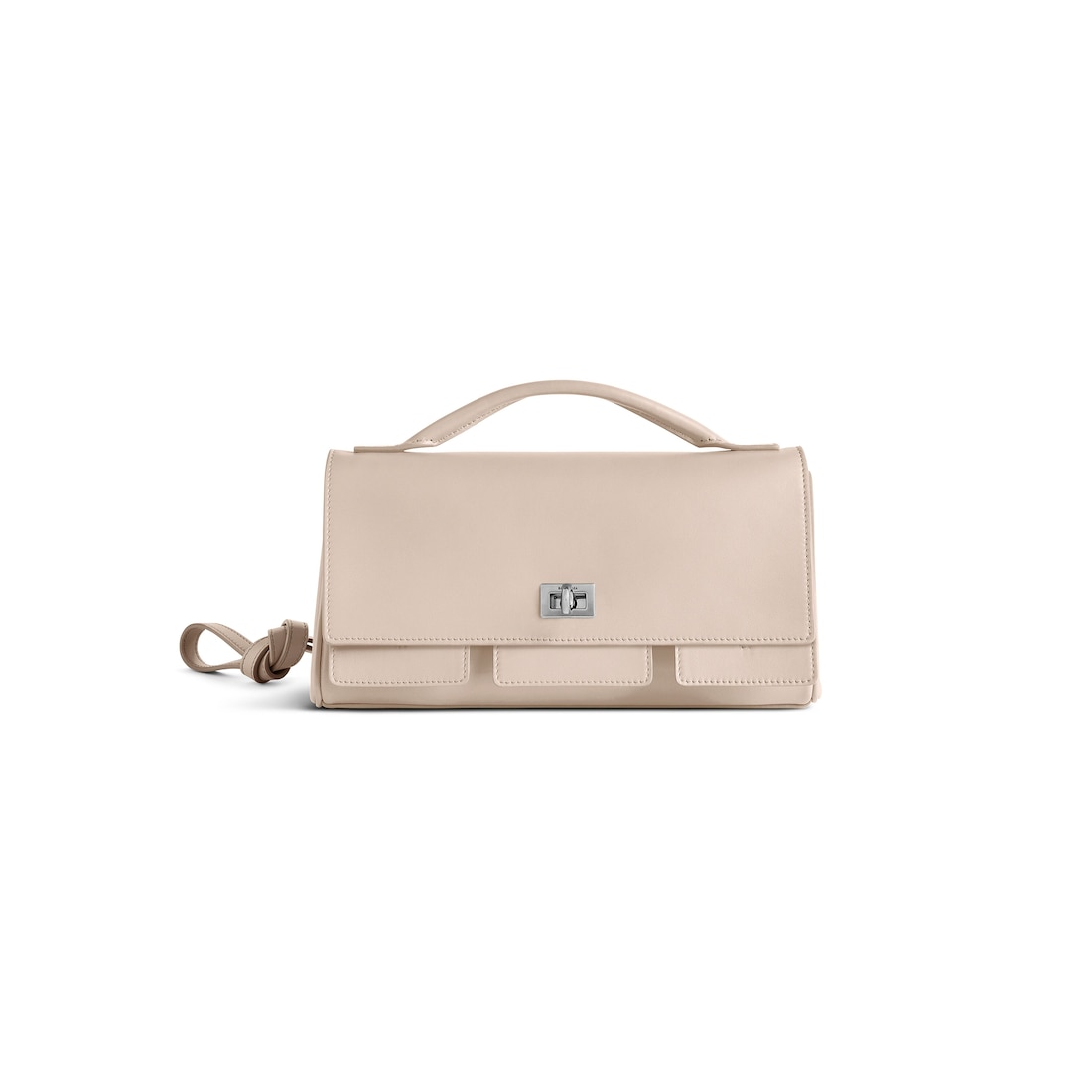 Balenciaga Clutch Bel Air Pequeño Con Correa para Mujer en Almendra