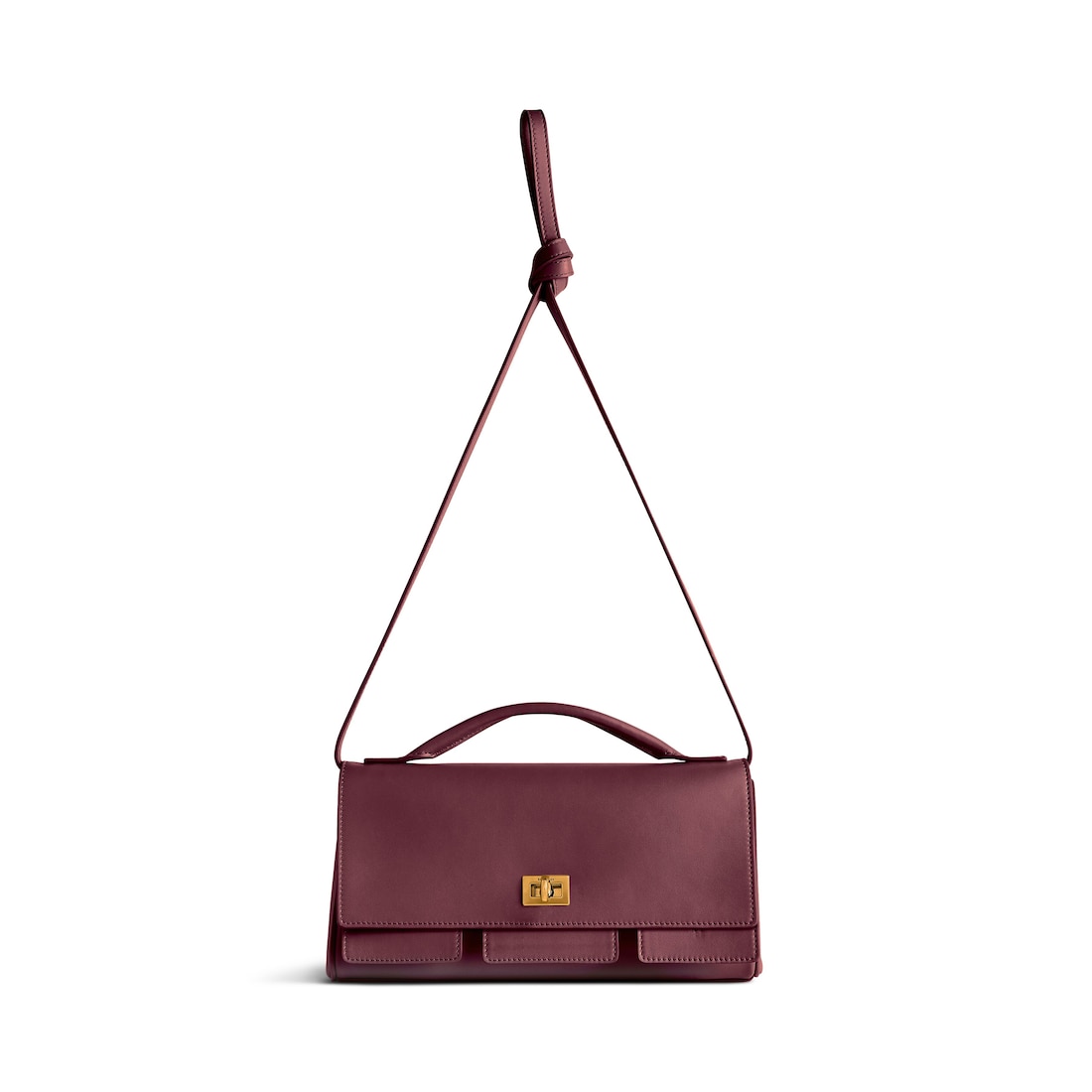 Balenciaga Clutch Bel Air Pequeño Con Correa Para Mujer En Burdeos Oscuro