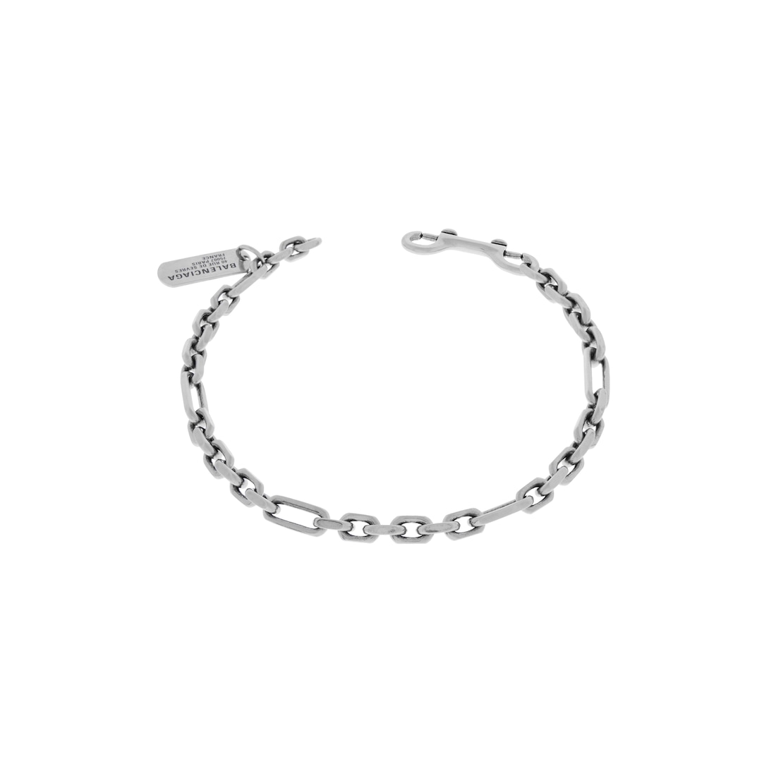 Balenciaga Collar De Mosquetón Tags Para Mujer En Plateado Antiguo