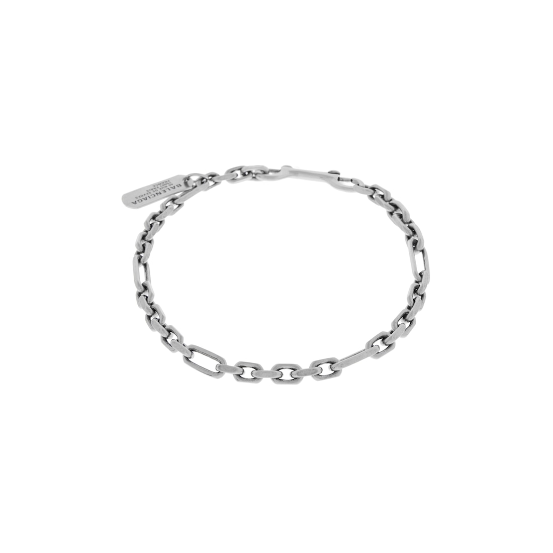 Balenciaga Collar De Mosquetón Tags Para Mujer En Plateado Antiguo