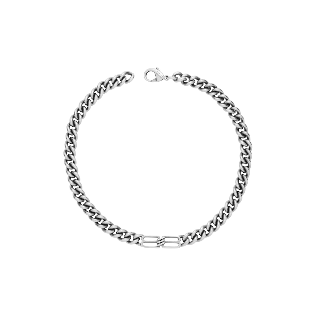 Balenciaga Collar Gourmette Bb Icon En Plateado Antiguo