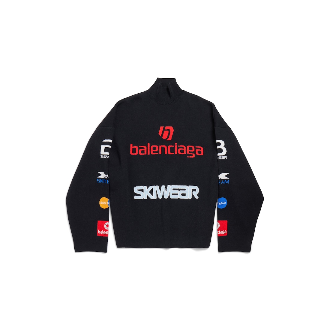 Balenciaga Cuello Cisne De Manga Larga Ski para Hombre en Negro/multicolor