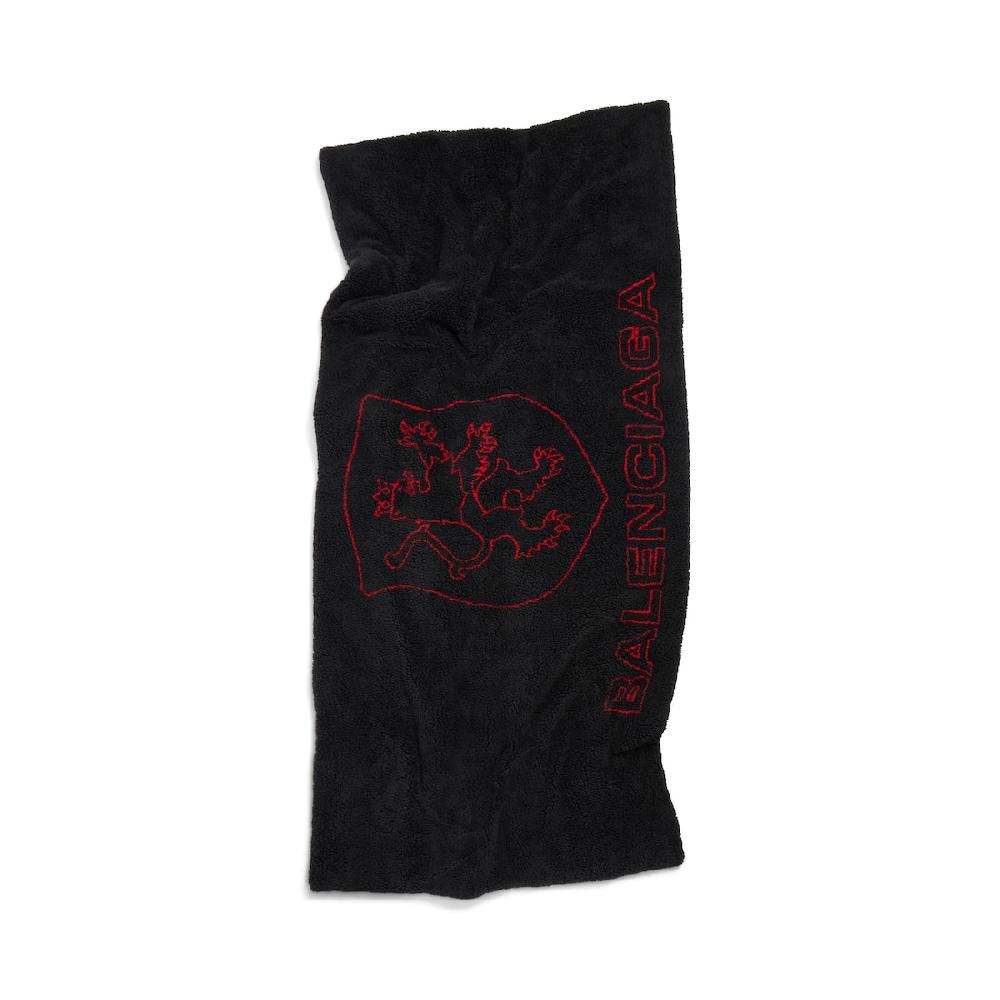 Balenciaga Estola Acolchada Lyon Crest En Negro/rojo