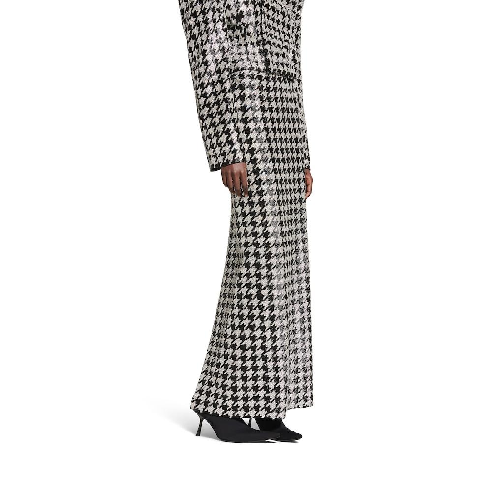 Balenciaga Falda Maxi Bordada Para Mujer En Negro/plateado