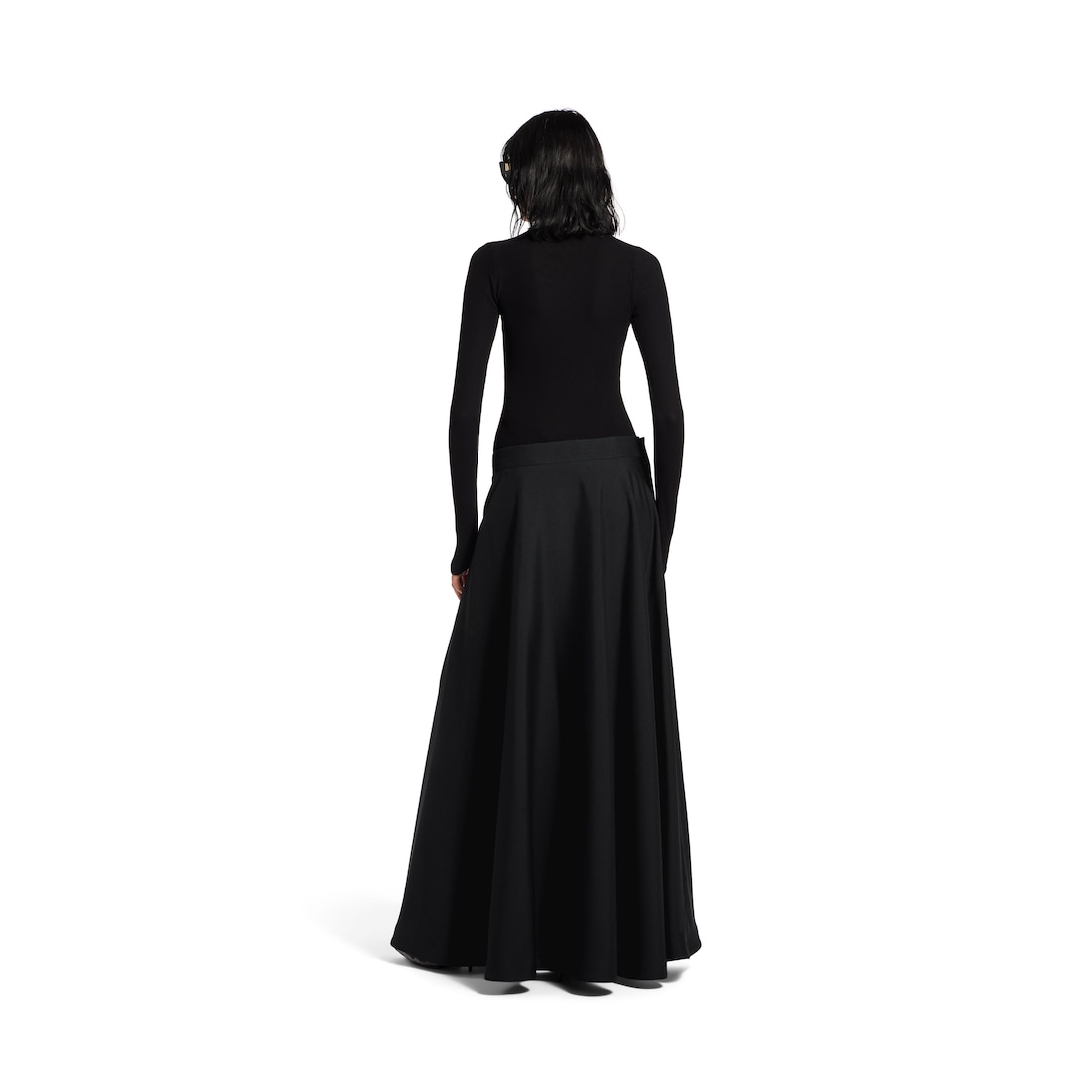 Balenciaga Falda Maxi De Talle Bajo Para Mujer En Negro