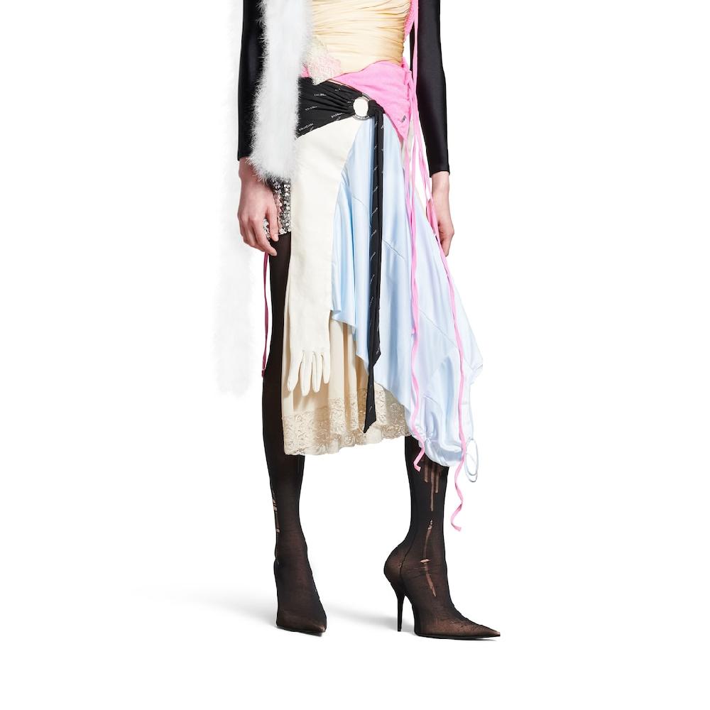 Balenciaga Falda Messy Patched Para Mujer En Multicolor