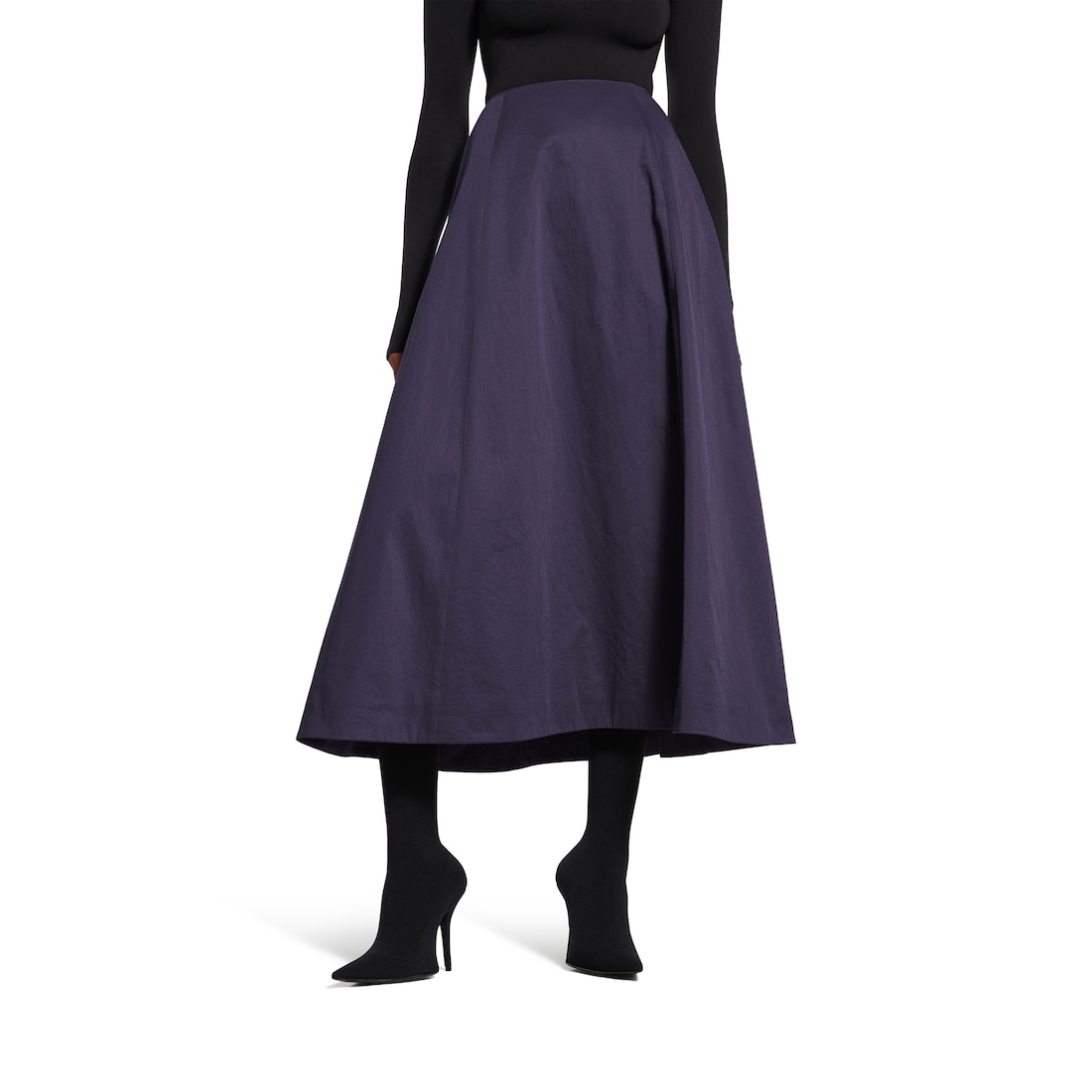Balenciaga Falda Midi Para Mujer En Azul Marino Oscuro