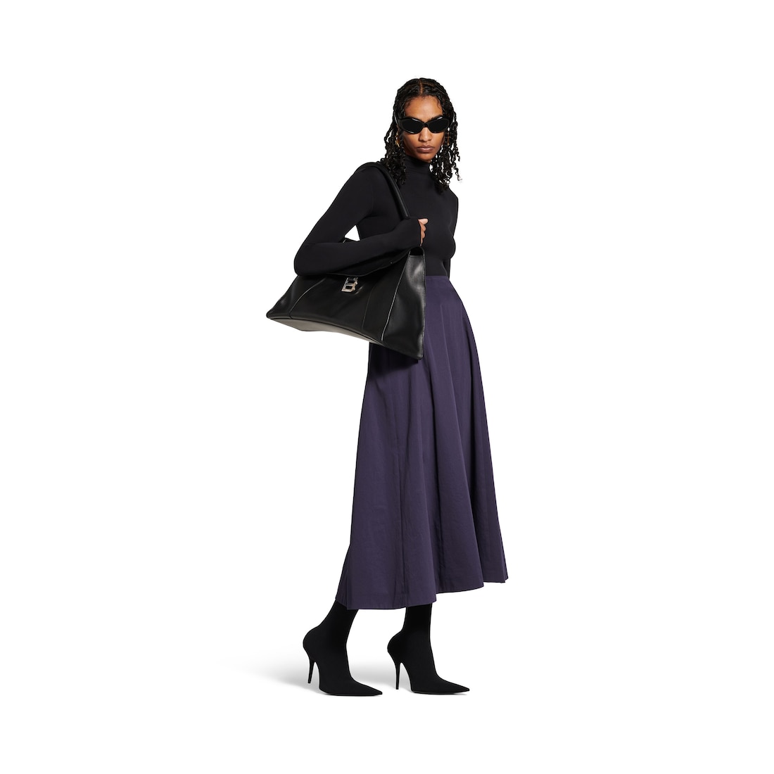 Balenciaga Falda Midi para Mujer en Azul Marino Oscuro