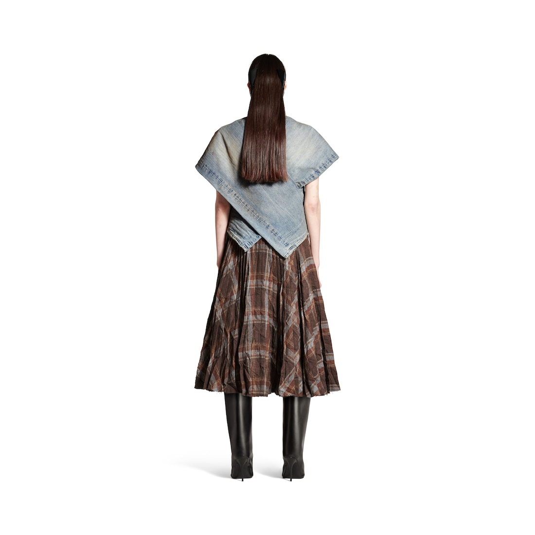 Balenciaga Falda Plisada Con Efecto Arrugado Para Mujer En Marrón