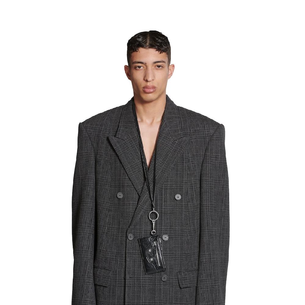 Balenciaga Funda Para Tarjetas En Llavero Le Cagole Para Hombre En Negro