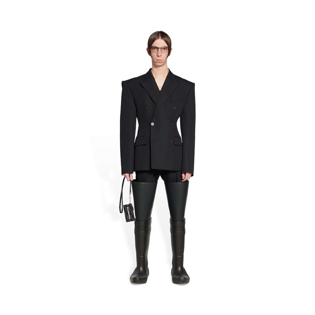 Balenciaga Funda Para Tarjetas En Llavero Signature De Lona Revestida Con Bb Monogram En Negro