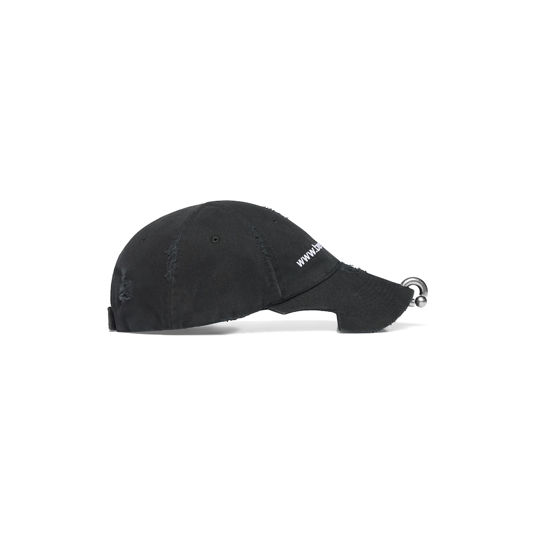 Balenciaga Gorra Front Piercing Bal.com En Negro Degradado