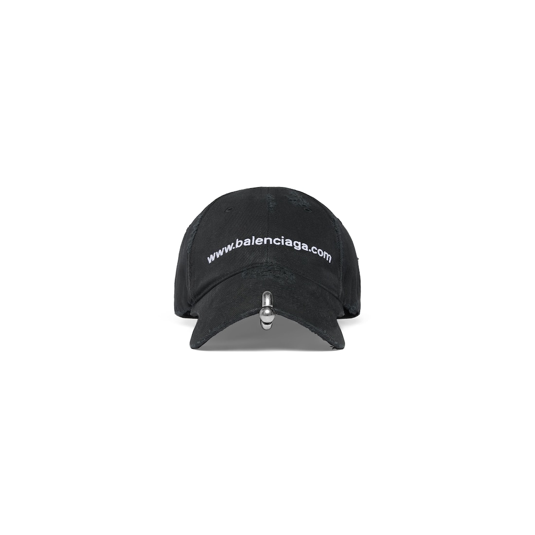 Balenciaga Gorra Front Piercing Bal.com En Negro Degradado