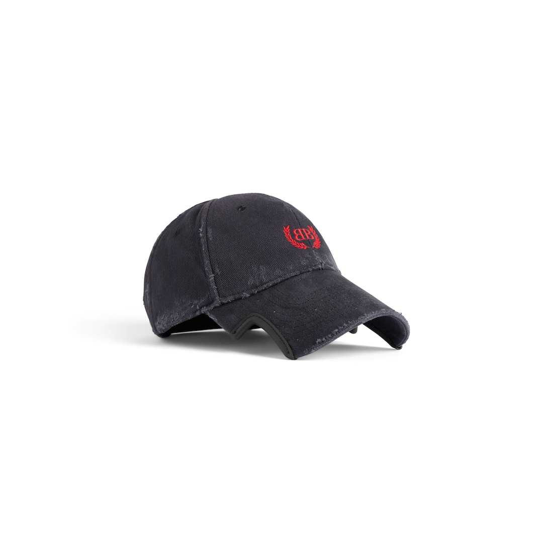 Balenciaga Gorra Laurel Classic En Negro Descolorido/rojo
