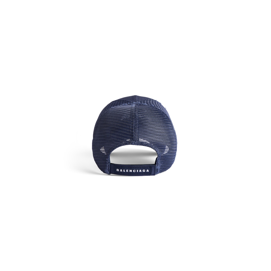Balenciaga Gorra Trucker Perforada En Azul Marino/negro