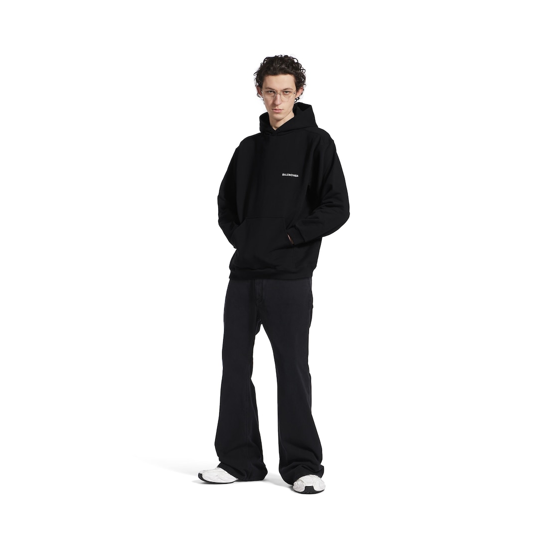 Balenciaga Hoodie Balenciaga Back Regular Fit en Negro
