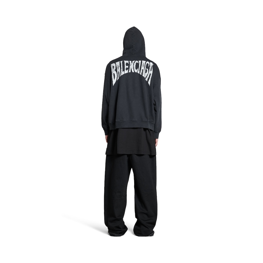 Balenciaga Hoodie Balenciaga Hand-drawn Medium Fit En Negro/blanco