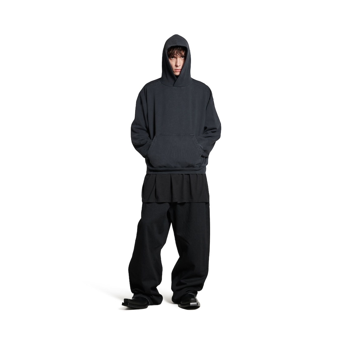 Balenciaga Hoodie Balenciaga Hand-drawn Medium Fit en Negro/blanco