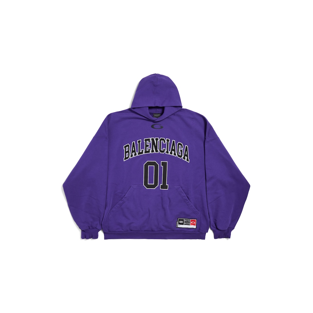 Balenciaga Hoodie Basketball Series Large Fit para Hombre en Violeta Intenso