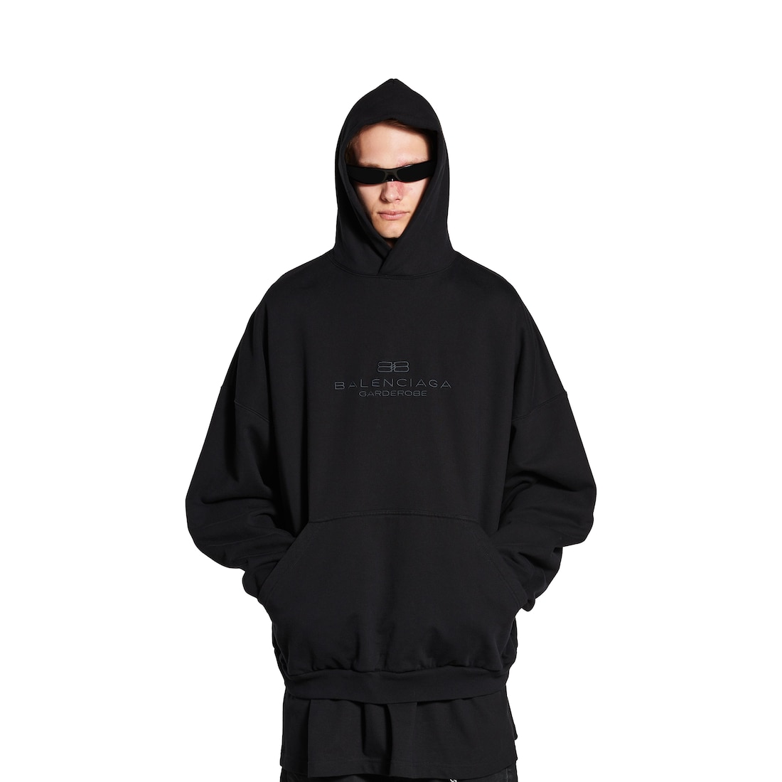 Balenciaga Hoodie Bb Garderobe Large Fit Para Hombre En Negro