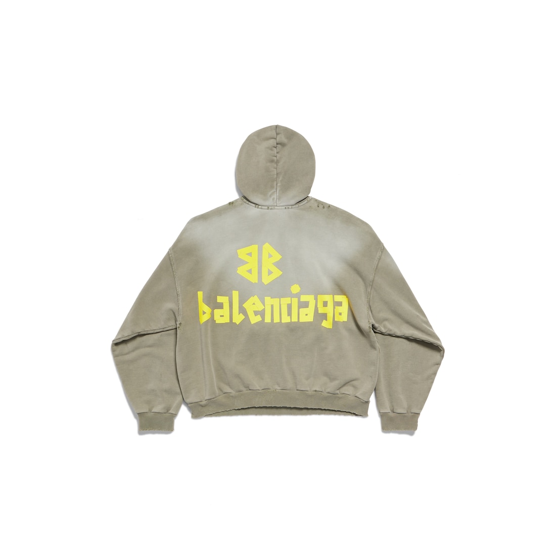 Balenciaga Hoodie Con Bolsillo Rasgado Tape Type Large Fit Para Hombre En Verde Militar