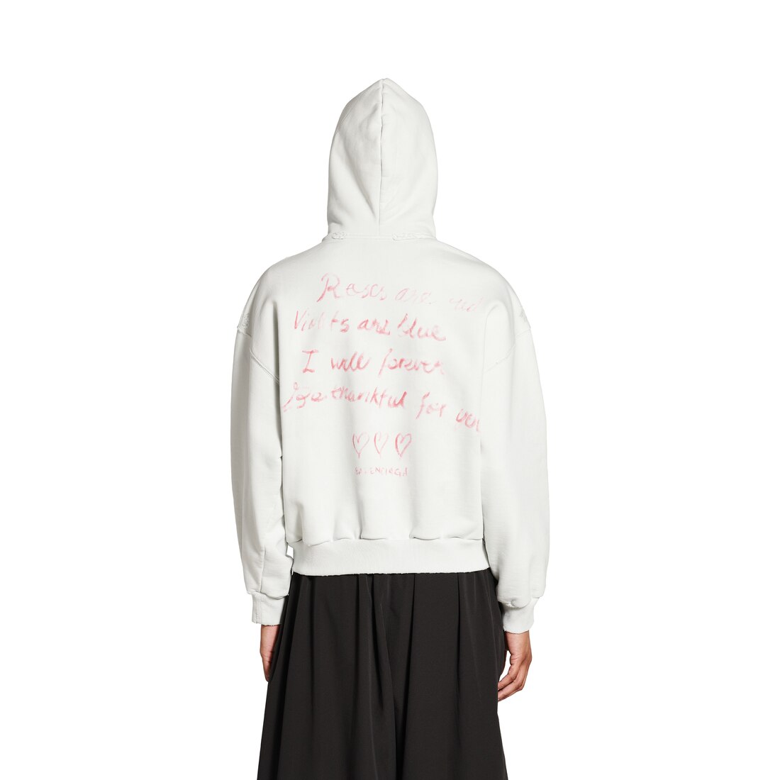 Balenciaga Hoodie Con Cremallera Lipstick Valentines Regular Fit Para Mujer En Blanco