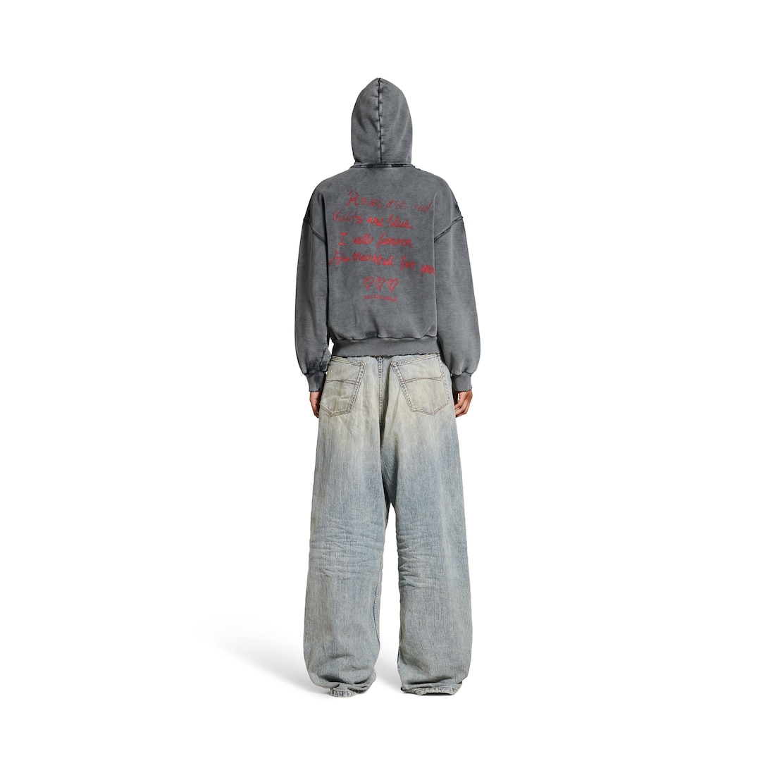 Balenciaga Hoodie Con Cremallera Lipstick Valentines Regular Fit Para Mujer En Negro Degradado