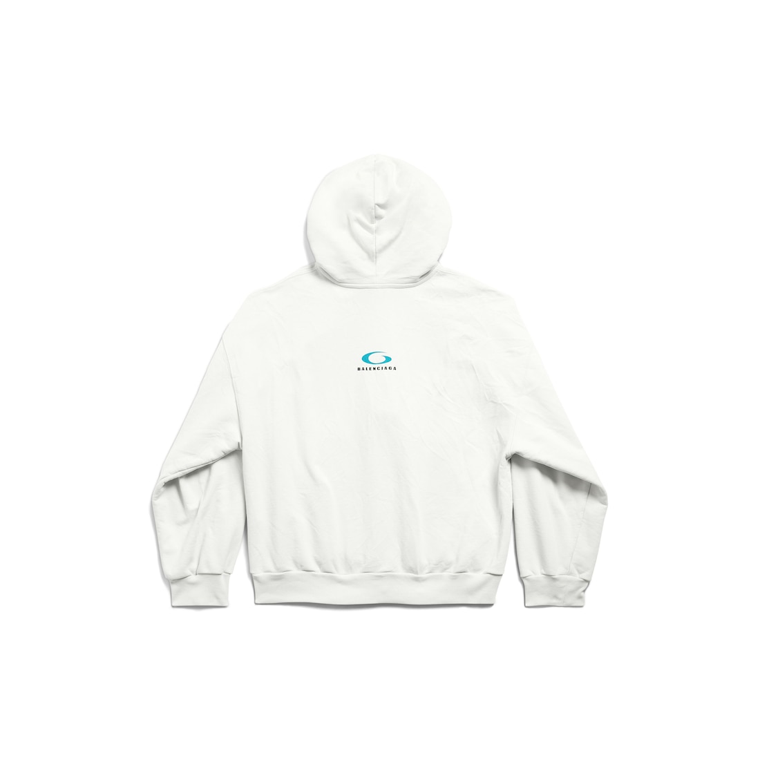 Balenciaga Hoodie Con Cremallera Loop Sports Icon Regular Fit Para Hombre En Blanco Con Efecto Sucio/azul