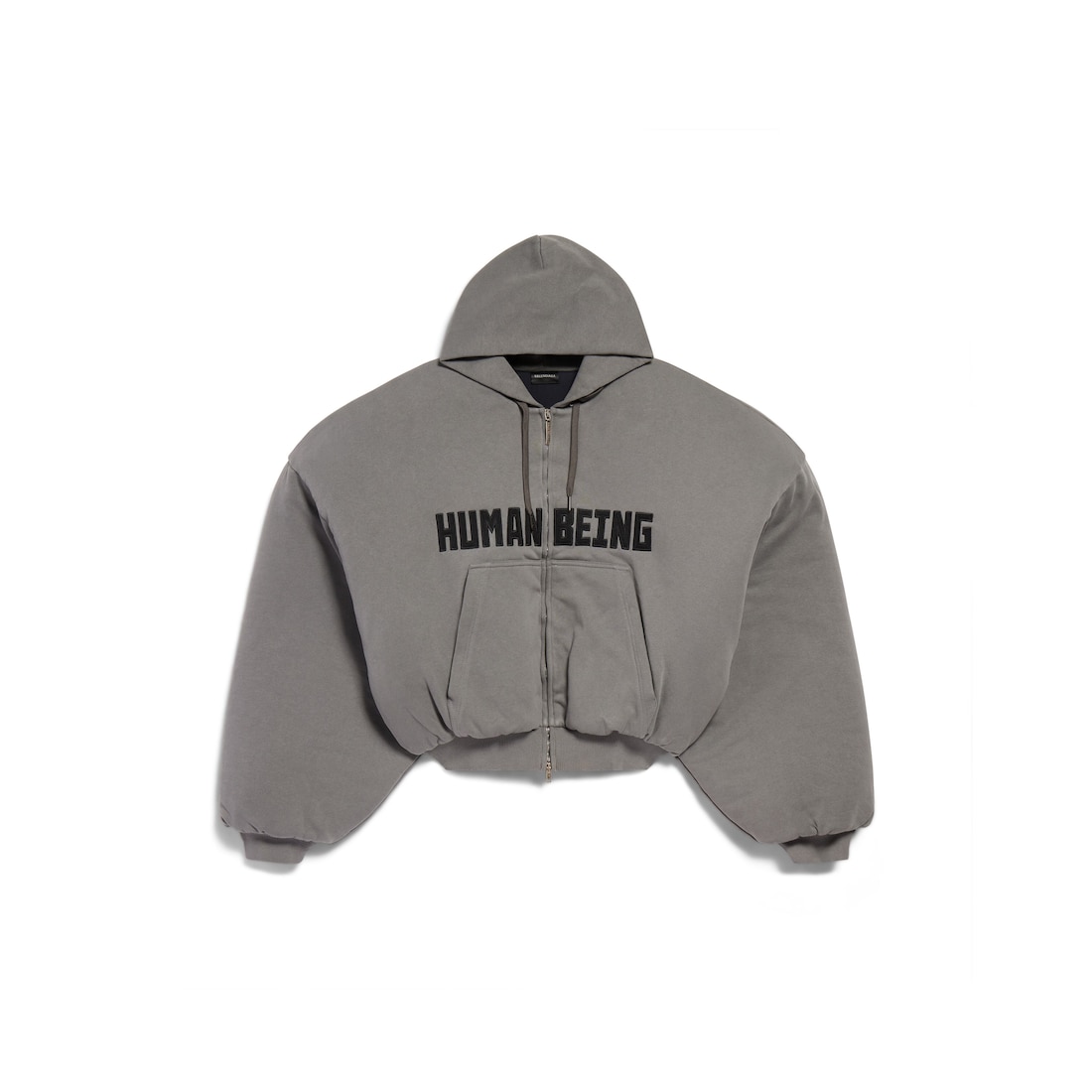 Balenciaga Hoodie Con Cremallera Round Human Being para Hombre en Gris Oscuro