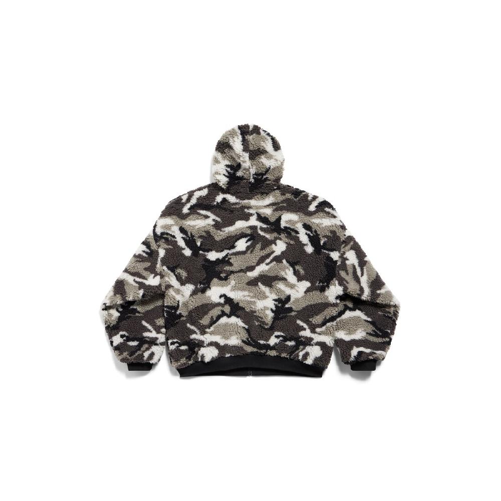 Balenciaga Hoodie Con Cremallera Ski Para Hombre En Gris