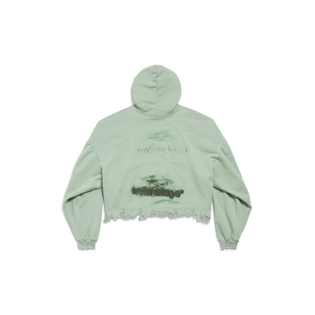 Balenciaga Hoodie Cropped Diy Imprint En Verde Salvia