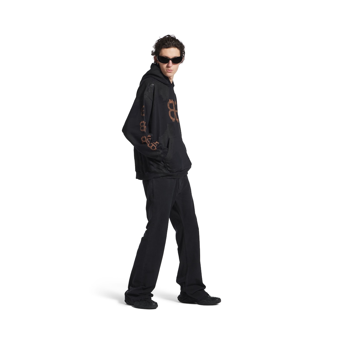 Balenciaga Hoodie Crypto Medium Fit en Negro Degradado