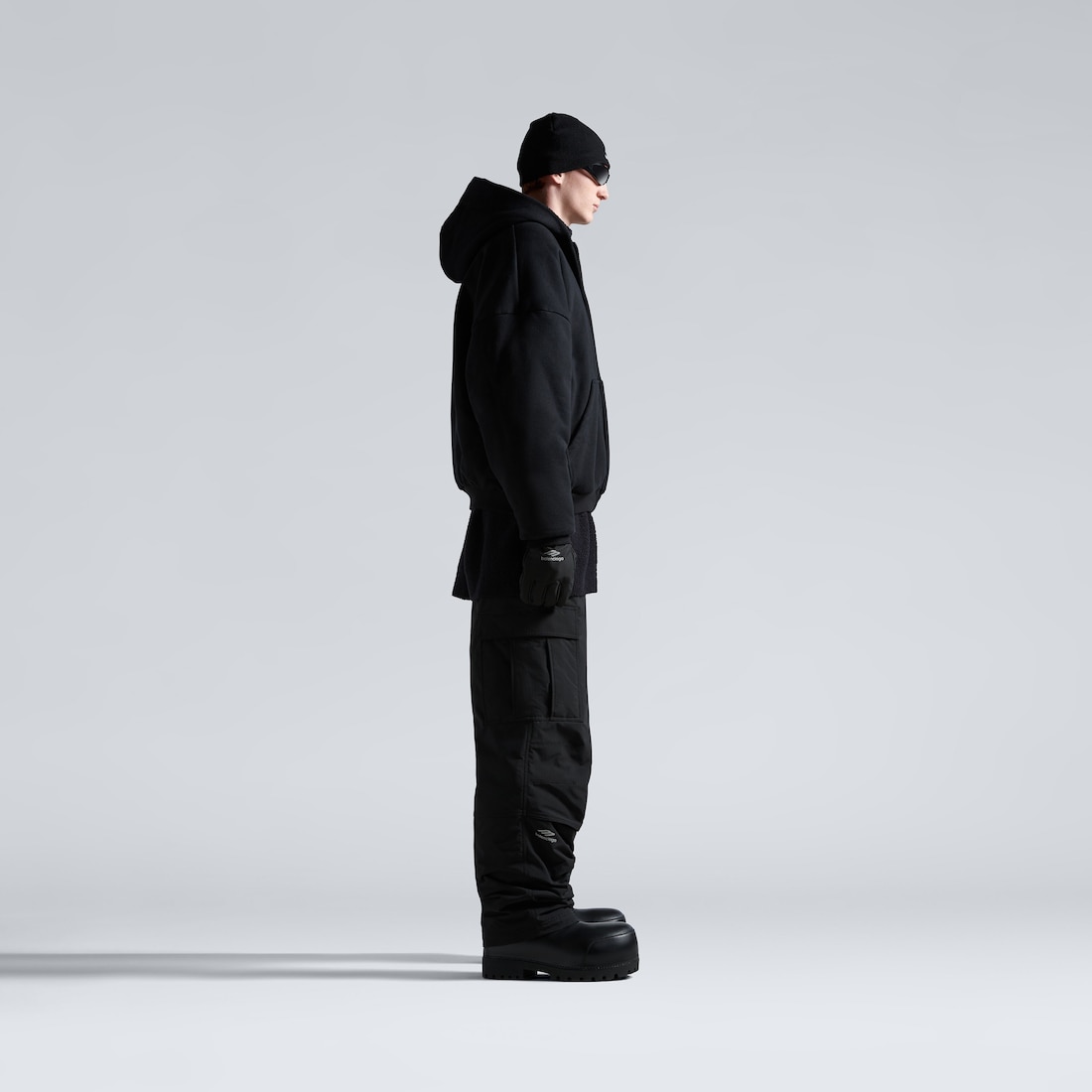 Balenciaga Hoodie De Abrigo Con Cremallera 3b Sports Icon En Negro