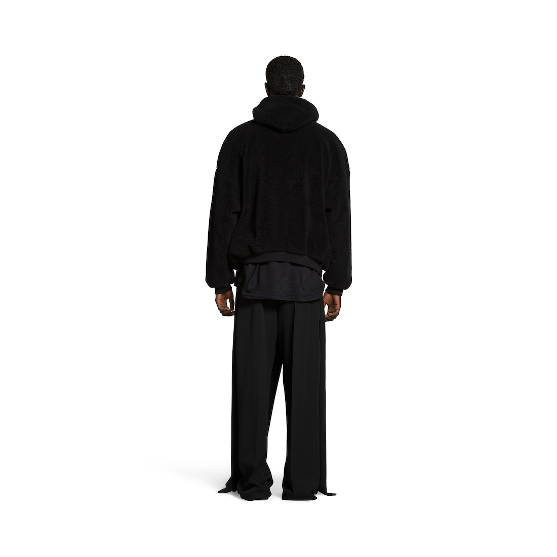 Balenciaga Hoodie De Abrigo Con Cremallera Oversize En Negro