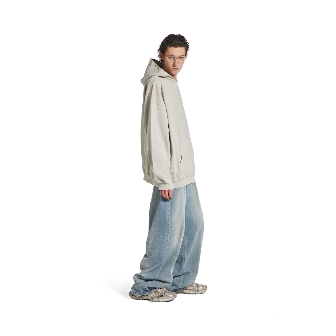 Balenciaga Hoodie Political Campaign Large Fit En Blanco Roto