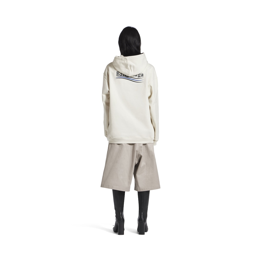 Balenciaga Hoodie Political Campaign Medium Fit Para Mujer En Blanco